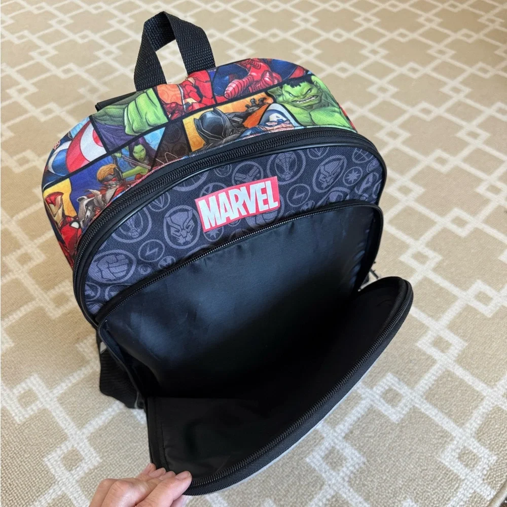 Marvel Avengers Backpack Kids School Bag Travel Summer Camp Black Multicolor